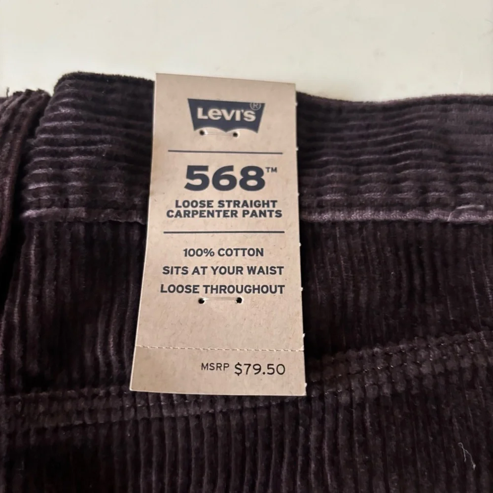 Levi’s 568 Straight Loose Fit Carpenter Corduroy Pant Men’s 32x32 Brown New